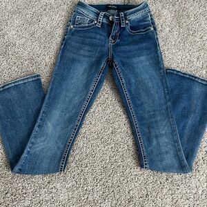 Blue denim flare jeans